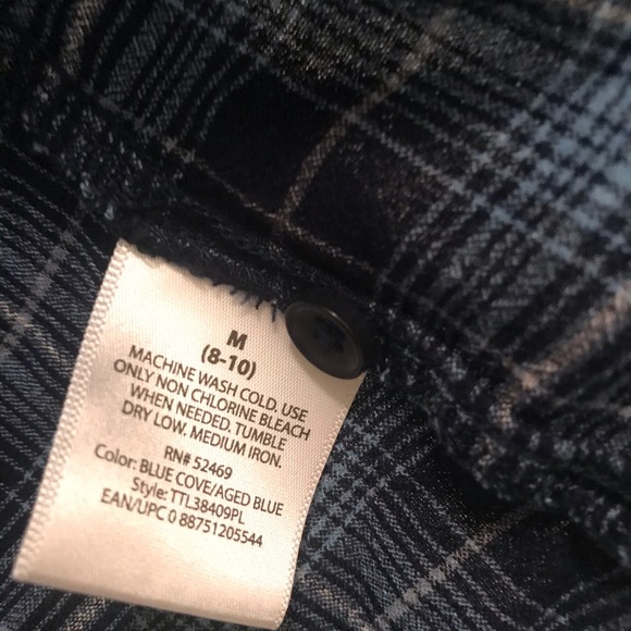 Blue plaid button down tee - Picture 2 of 4